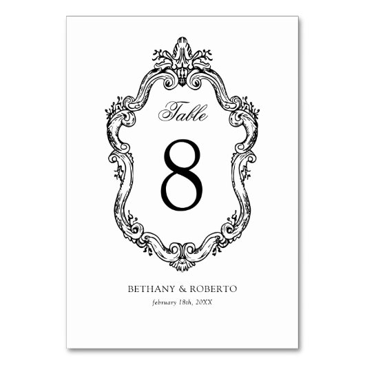 Rococo Vintage bruiloft Kaart (Voorkant)