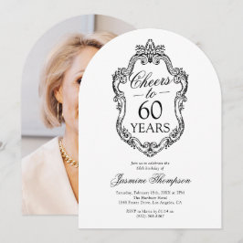 Rococo Vintage Foto 60e Verjaardagsfeestje Kaart