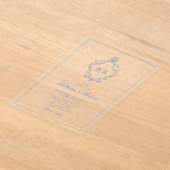 Rococo Vintage Monogram Blauwe Trouw Acryl Uitnodigingen (Laagn)