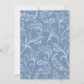 Rococo Vintage Monogram Blauwe Trouw Kaart (Achterkant)