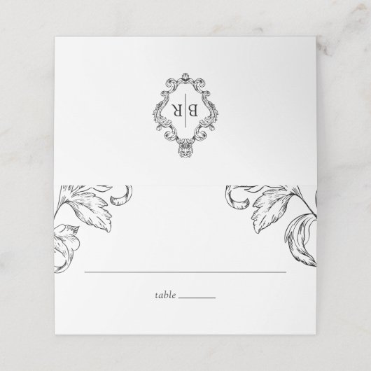 Rococo Vintage Wedding RSVP Plaatskaartje (Buitenkant ongevouwen)