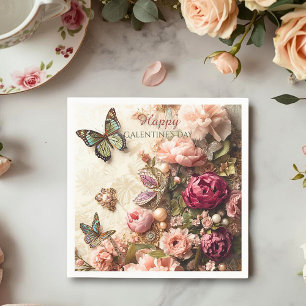 Rococo Vlinder Tuin Galentine Bloemrijke Elegantie Servet
