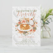 Rococo Waffle Tea Galentine Brunch Floral Elegance Kaart (Staand voorkant)