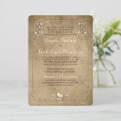  Rococo Wallpaper Floral Wedding Invitation Kaart (Staand voorkant)