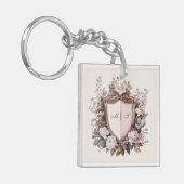  Rococo Wedding Crest Initialen Sleutelhanger (Voorkant Links)