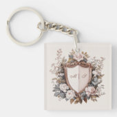  Rococo Wedding Crest Initialen Sleutelhanger (Voorkant)