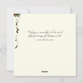 Rococo Zwart Santa Wit Baard Bloemenaccent Feestdagenkaart (Achterkant)