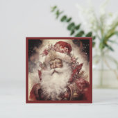 Rococo Zwart Santa Wit Baard Sterrenhemel Feestdagenkaart (Staand voorkant)