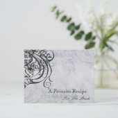  Rococo Zwart Vrijgezellenfeest Recept Kaart (Staand voorkant)