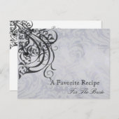  Rococo Zwart Vrijgezellenfeest Recept Kaart (Voorkant / Achterkant)