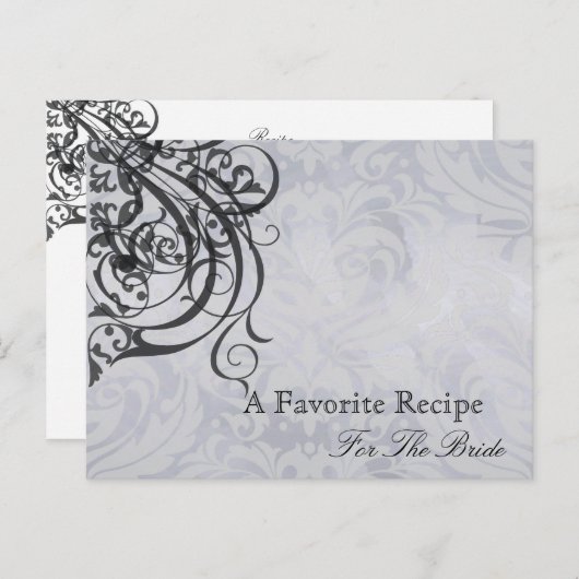  Rococo Zwart Vrijgezellenfeest Recept Kaart (Voorkant / Achterkant)