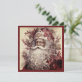 Rococo Zwarte Kerstman Witte Baard Esdoornhoublad Feestdagenkaart (Staand voorkant)
