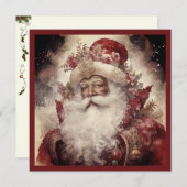 Rococo Zwarte Kerstman Witte Baard Sterrenhemel Feestdagenkaart (Voorkant / Achterkant)