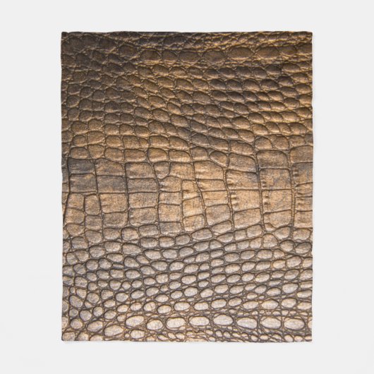 ?Rocodilleder. Achtergrond bruin leder en de bruin Fleece Deken (Voorkant)