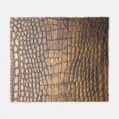 ?Rocodilleder. Achtergrond bruin leder en de bruin Fleece Deken (Voorkant (Horizontaal))