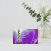 ROD ASCLEPIUS,7 CHAKRA'S, YOGA INSTRUCTEUR Paarse Visitekaartje (Staand voorkant)