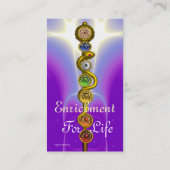 ROD ASCLEPIUS,7 CHAKRA'S, YOGA INSTRUCTEUR Paarse Visitekaartje (Achterkant)