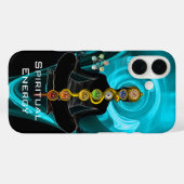 ROD ASCLEPIUS,7 CHAKRAS YOGA LOTUS POSE Blue Case-Mate iPhone Case (Achterkant (horizontaal))