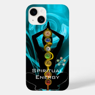 ROD ASCLEPIUS,7 CHAKRAS YOGA LOTUS POSE Blue Case-Mate iPhone Case