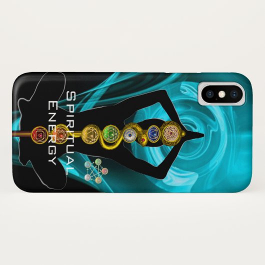 ROD ASCLEPIUS,7 CHAKRAS YOGA LOTUS POSE Blue Case-Mate iPhone Case