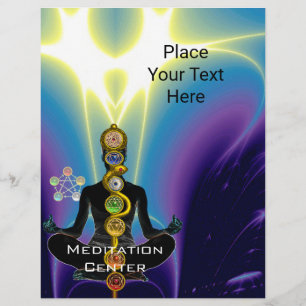 ROD ASCLEPIUS,7 CHAKRAS YOGA LOTUS POSE Blue Flyer