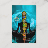 ROD ASCLEPIUS,7 CHAKRAS YOGA LOTUS POSE Blue Visitekaartje (Achterkant)