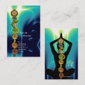 ROD ASCLEPIUS,7 CHAKRAS YOGA LOTUS POSE Blue Visitekaartje (Voorkant / Achterkant)