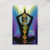ROD ASCLEPIUS,7 CHAKRAS YOGA LOTUS POSE Blue Visitekaartje (Achterkant)