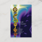 ROD ASCLEPIUS,7 CHAKRAS YOGA LOTUS POSE Blue Visitekaartje (Voorkant)