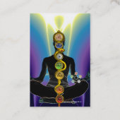 ROD ASCLEPIUS,7 CHAKRAS YOGA LOTUS POSE Blue Visitekaartje (Achterkant)