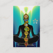 ROD ASCLEPIUS,7 CHAKRAS YOGA LOTUS POSE Blue Visitekaartje (Achterkant)