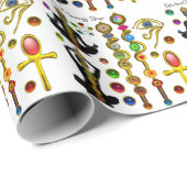 ROD ASCLEPIUS,7 CHAKRAS YOGA LOTUS POSE ,Horus Oog Cadeaupapier (Rol Hoek)