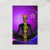 ROD ASCLEPIUS,7 CHAKRAS YOGA LOTUS POSE Violet Visitekaartje (Achterkant)