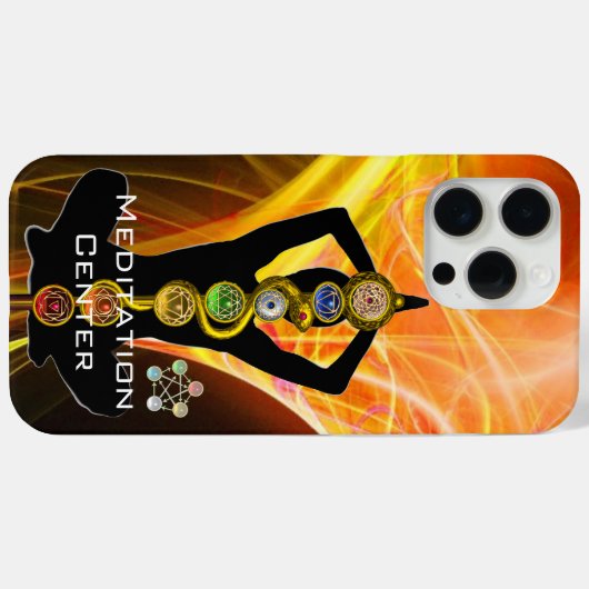 ROD ASCLEPIUS,7 CHAKRAS YOGA LOTUS POSE Yellow Case-Mate iPhone Case (Achterkant (horizontaal))