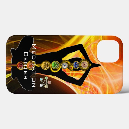 ROD ASCLEPIUS,7 CHAKRAS YOGA LOTUS POSE Yellow Case-Mate iPhone Case (Achterkant (horizontaal))