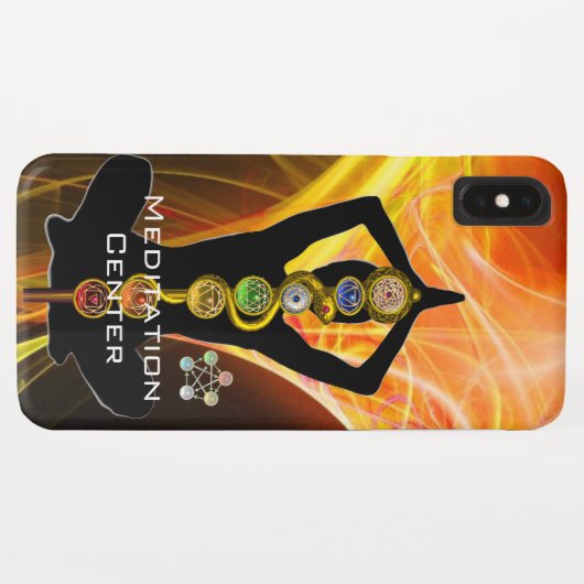 ROD ASCLEPIUS,7 CHAKRAS YOGA LOTUS POSE Yellow Case-Mate iPhone Case (Achterkant (horizontaal))