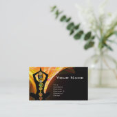 ROD ASCLEPIUS,7 CHAKRAS YOGA LOTUS POSE Yellow Visitekaartje (Staand voorkant)