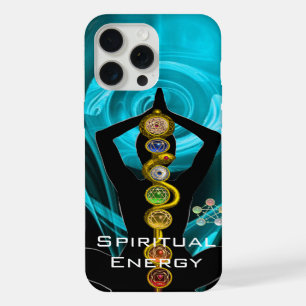 ROD ASCLEPIUS, 7 CHAKRA'S YOGA LOTUSPOSE Blauw iPhone 15 Pro Max Hoesje