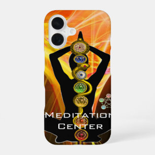 ROD ASCLEPIUS, 7 CHAKRA'S YOGA LOTUSPOSE Geel iPhone 16 Hoesje