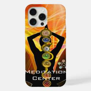 ROD ASCLEPIUS, 7 CHAKRA'S YOGA LOTUSPOSE Geel iPhone 15 Pro Max Hoesje