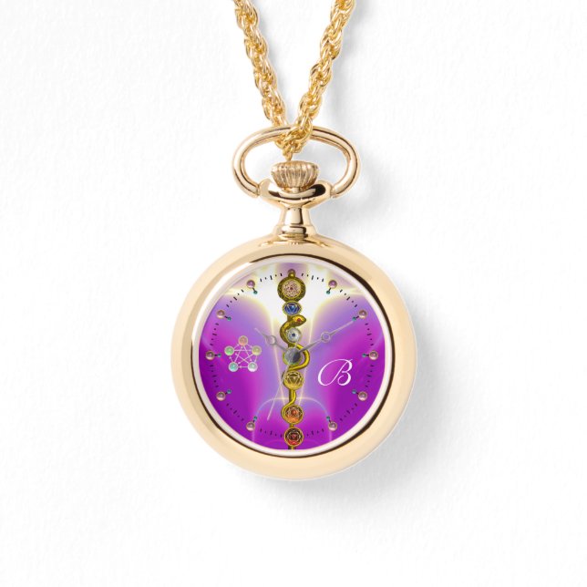 ROD ASCLEPIUS 7 CHAKRAS, YOGA, SPIRITUELE ENERGIE  HORLOGE (Voorkant)