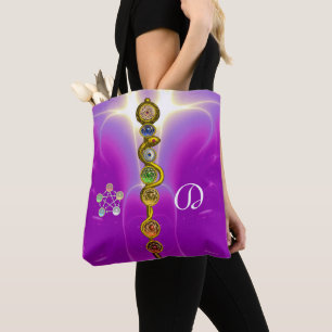 ROD ASCLEPIUS 7 CHAKRAS, YOGA SPIRITUELE ENERGIE R TOTE BAG
