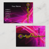 ROD ASCLEPIUS Medical Healing Symbol PInk Fuchsia Visitekaartje (Voorkant / Achterkant)