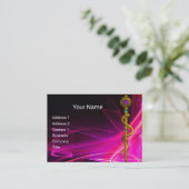 ROD ASCLEPIUS Medical Healing Symbol PInk Fuchsia Visitekaartje (Staand voorkant)