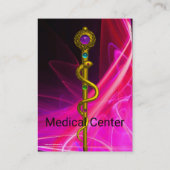 ROD ASCLEPIUS Medical Healing Symbol PInk Fuchsia Visitekaartje (Achterkant)