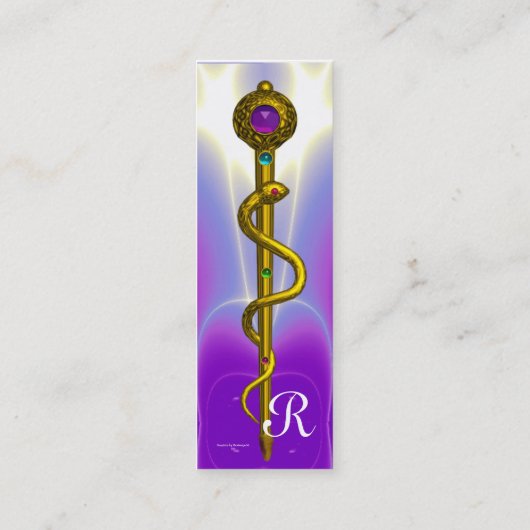 ROD ASCLEPIUS MEDISCHE HOOGTE Monogram Violet Mini Visitekaartje (Achterkant)
