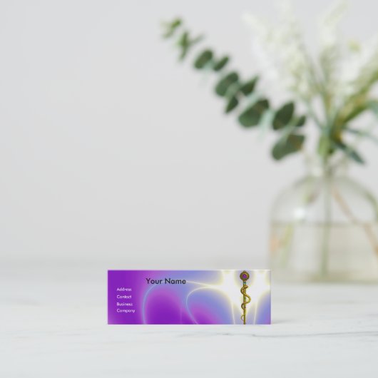ROD ASCLEPIUS MEDISCHE HOOGTE Monogram Violet Mini Visitekaartje (Staand voorkant)