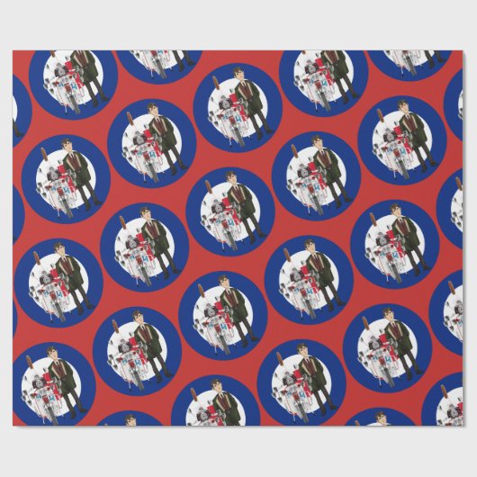 Rod de modder en de scooter cadeaupapier (Vlak)