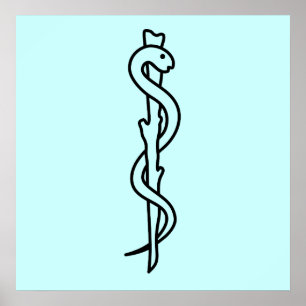 Rod of Asclepius [medical symbol] Poster
