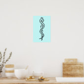 Rod of Asclepius [medical symbol] Poster (Keuken)
